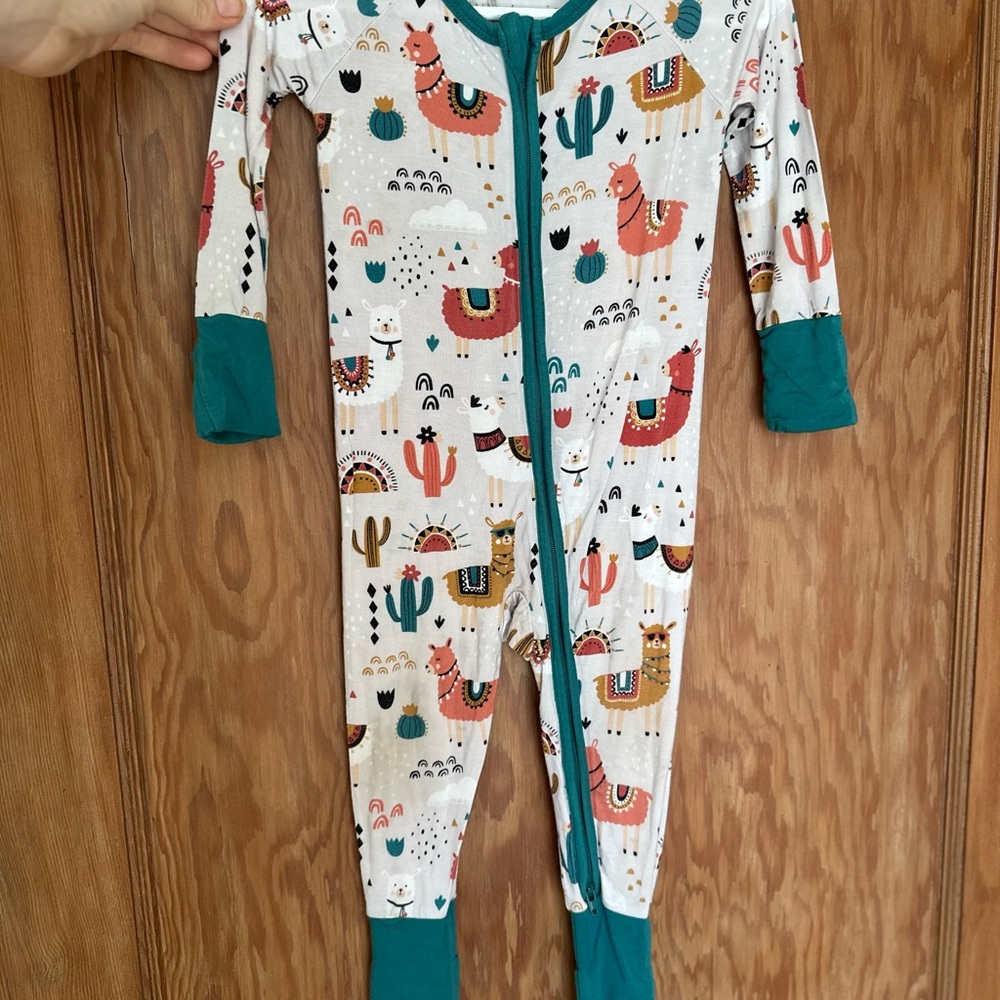 Kids Llama love Print One Piece - Multicolor